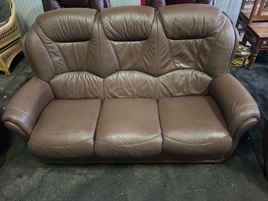 Кафява Гарнитура Естествена кожа