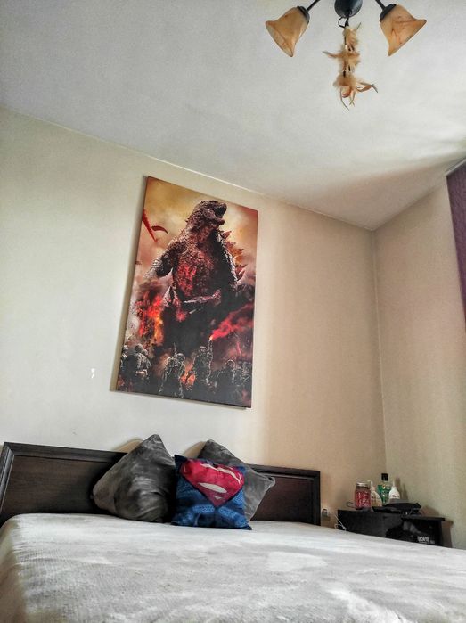 Печат на канава с рамка от естествено дърво