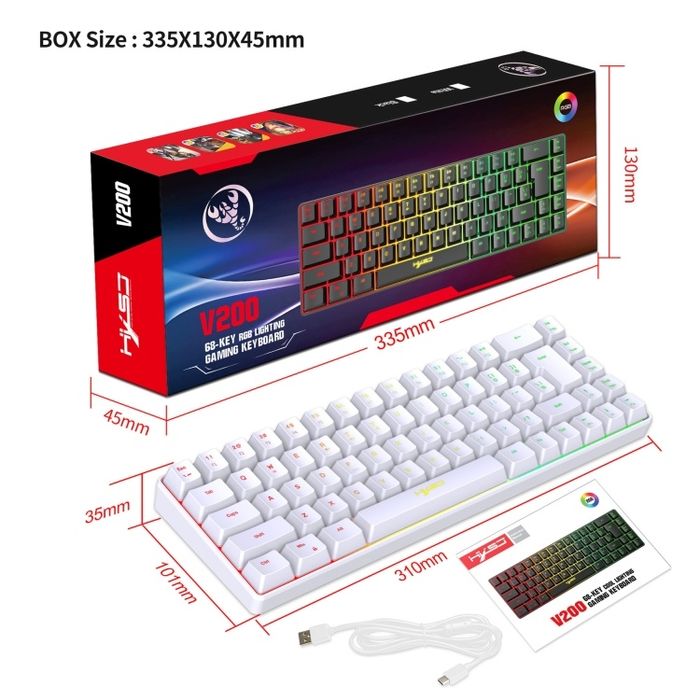 Клавиатура HXSJ V200 / V200 68-key RGB Gaming Keyboard