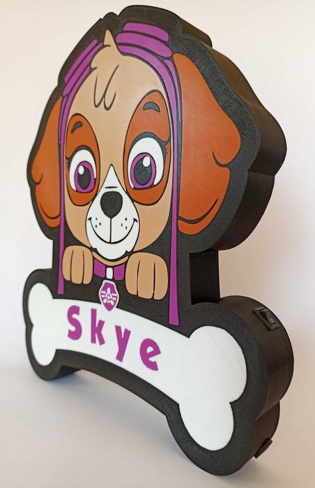 Нощна лампа за деца с любим герой от Пес Патрул (PAW Patrol)Skye/Скай