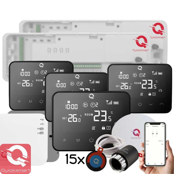 Pachet Automatizare Pardoseala Q20, 15x actuator NC, Wireless, Smart