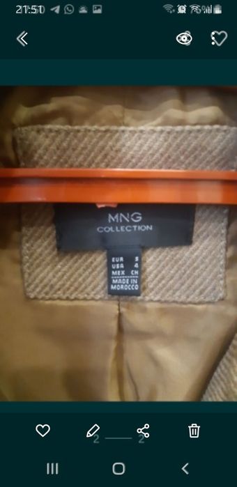 Продам пальто Mango оригинал