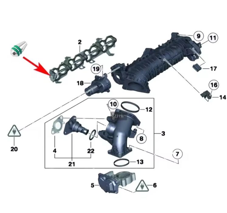 Нова алуминиева тапа за вихрови клапи BMW 2.0D/БМВ 2.0Д N47N N47S1