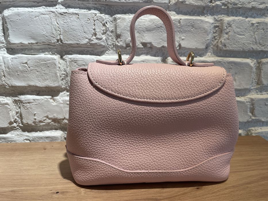 Geanta Laura Maxim Mina mini roz pudrat piele naturala
