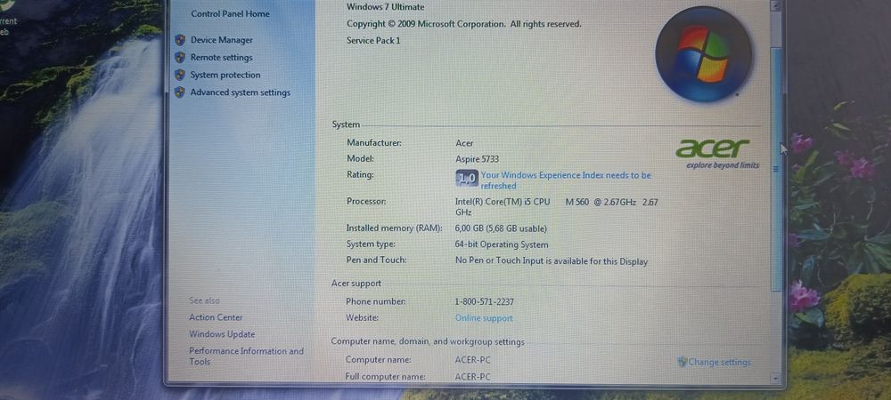 Лаптоп Acer 17" + зарядно