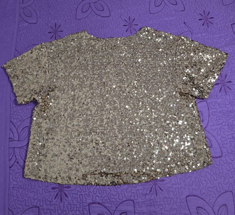 Tricou paiete aurii Lamiar în stil de sarbatoare marime universala