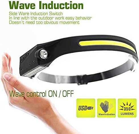 Професионален челник с сензор, LED STOP, Фенер за глава, Акумулаторен