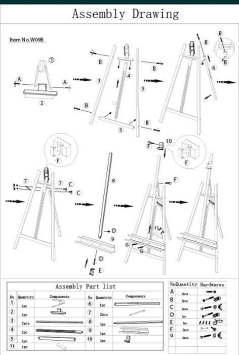 Şevalet pictură/pictat profesional, studio/ atelier, lemn masiv, NOU
