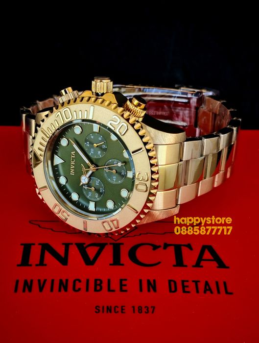 INVICTA Grand Diver Green dial 52mm, Инвикта нов ръчен часовник
