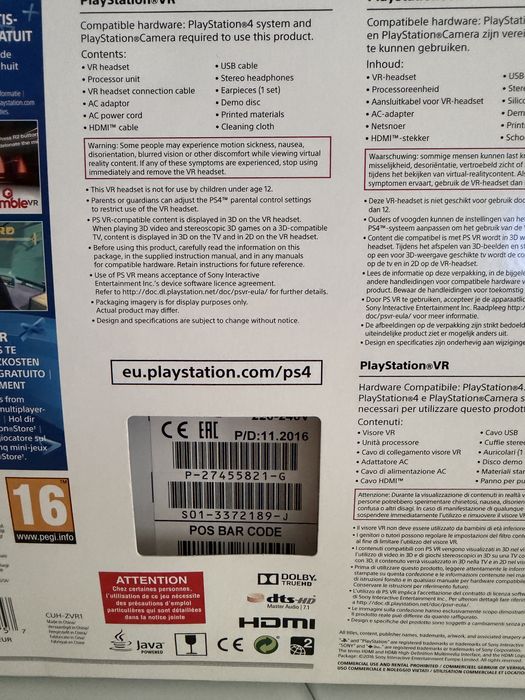 PlayStation VR (PS VR) для PS4 — шлем виртуальной реальности