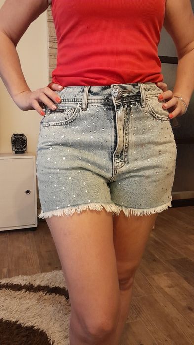 Оригинални къси дънки Philipp Plein Филип Плейн 100% оригинал