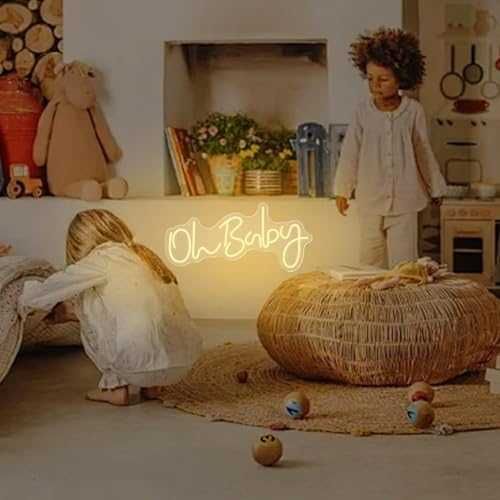 Нов знак лампа LED неонова табела Oh Baby USB baby shower детска стая