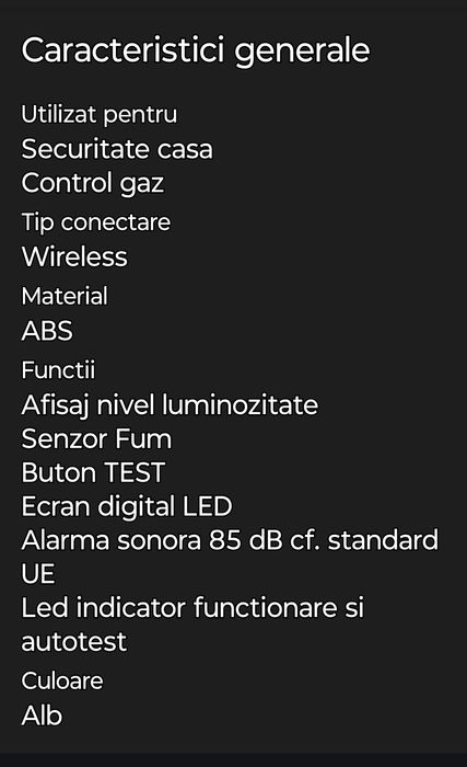 Detector monoxid/fum