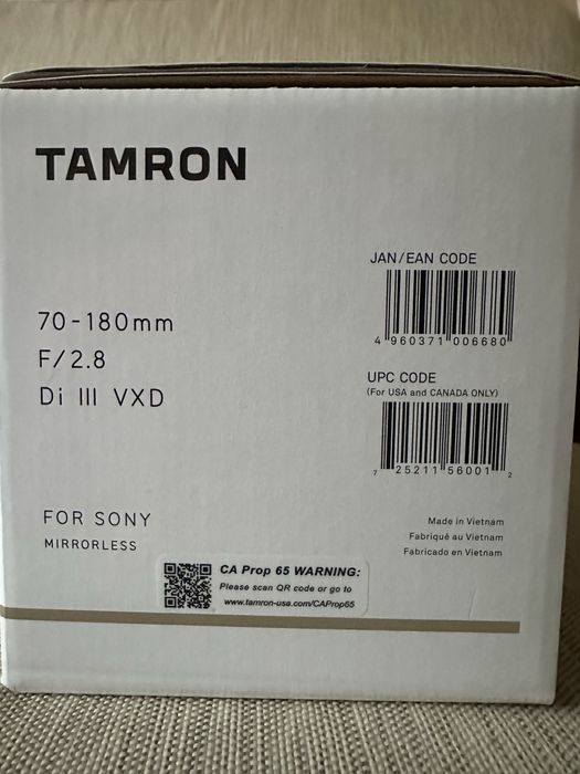 Tamron 70-180 f/2.8 Di III VXD - Sony E