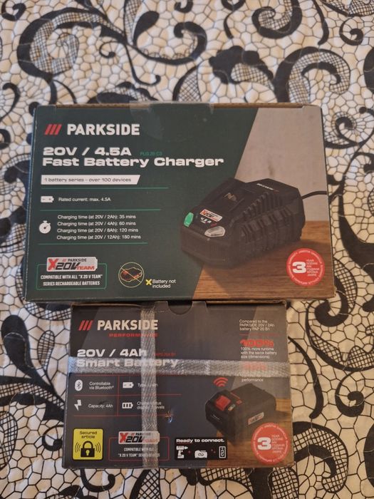 Acumulator smart 4Ah+incarcator 4,5A Parkside 20V