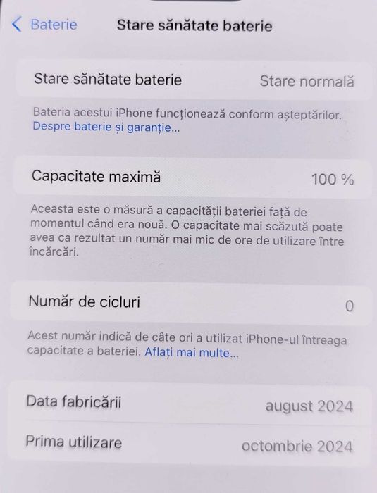 (AG35 B 34409) Telefon iPhone 16Pro Max 256Gb - 5800Lei Garantie 2ani!