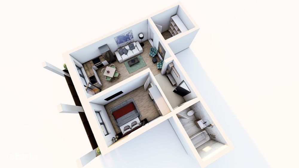 Apartament 50mp, FINALIZAT, 87 000 euro, parcare inclusă, TVA inclus.