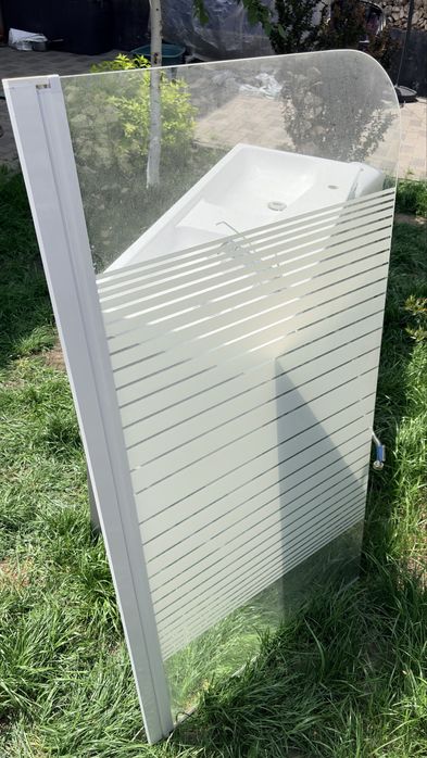 Set mobilier chiuveta dubla, wc, sticla paravan, baterie