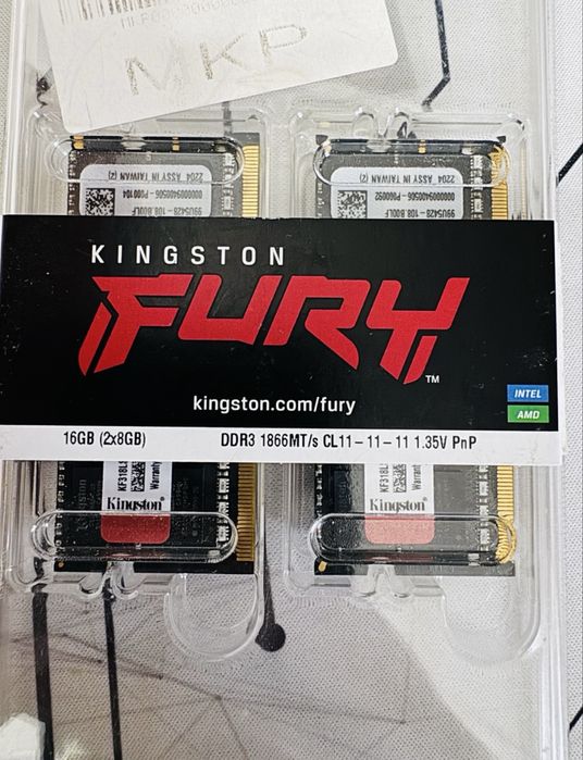 FURY  IMPACT  Kingston Ram ddr3 = 2x16GB , CL11 1866mhz