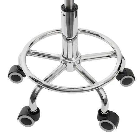Scaun pentru salon, Piele ecologica/Metal, 40 x 70 cm, Negru
