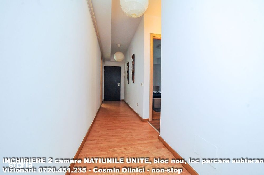 Inchiriere 2 camere NATIUNILE UNITE, boc nou, parcare subterana