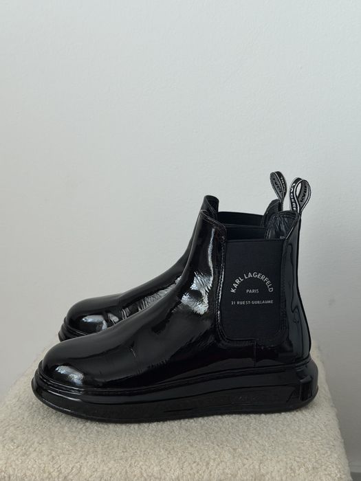 Ghete Damă Karl Lagerfeld marimea 38 piele negre lucioase