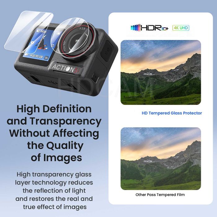 Стъклени протектори за DJI Osmo Action 5 Pro - 3бр.