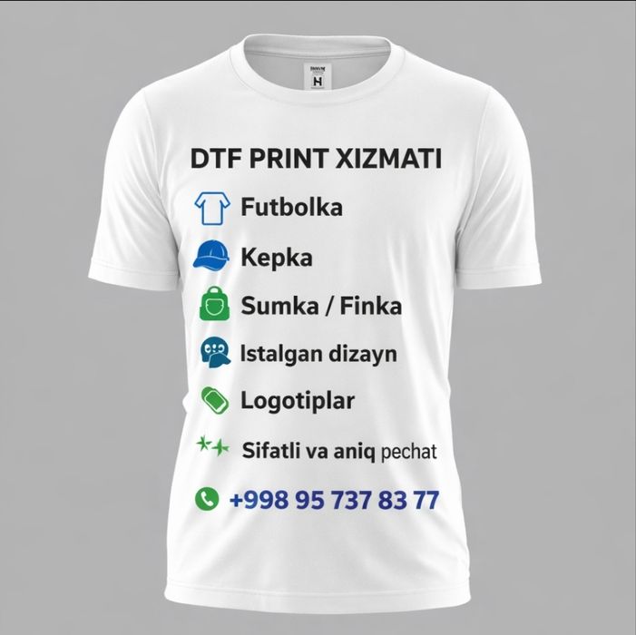 Kiyimlarga pechat urish hizmati