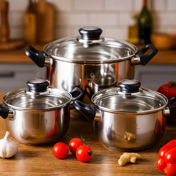 Комплект тенджери MC1855 6 части с капаци и ергономичен дизайн