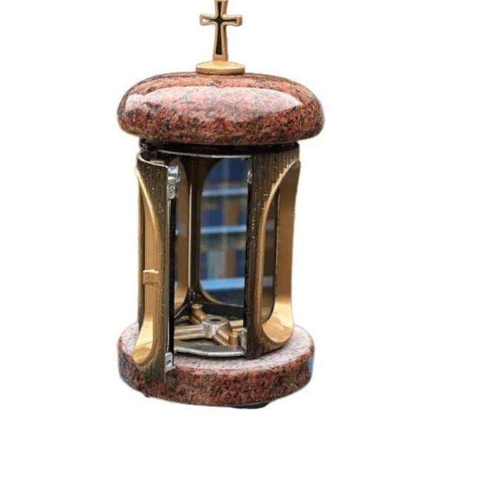 Felinar din Granit  150 x 150 x 280 mm , culoare visinie