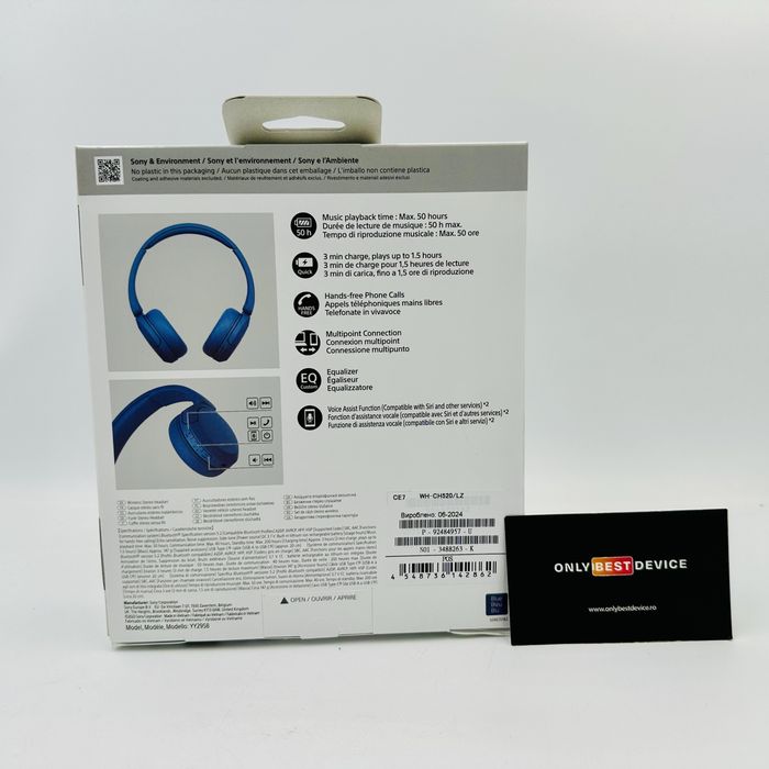 Casti Sony WH-CH520 Blue