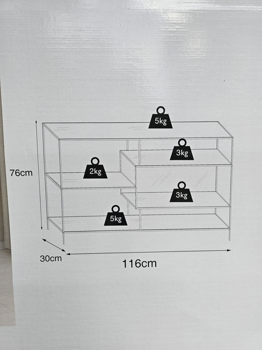Етажерка Библиотека 116 см x 76 см x 30 см рафт