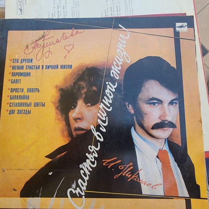 Виниловые пластинки разных исполнителей.