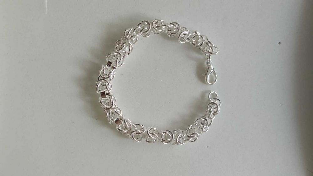 Нов, много масивен, сребърен ланец в кутия