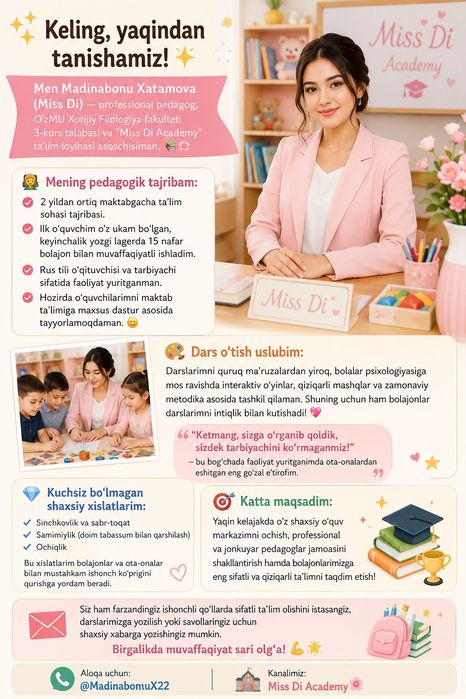 Miss Di Academy online va offline darslar
