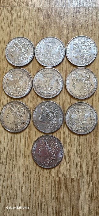 Vând 10 monede 1 dolar 1882