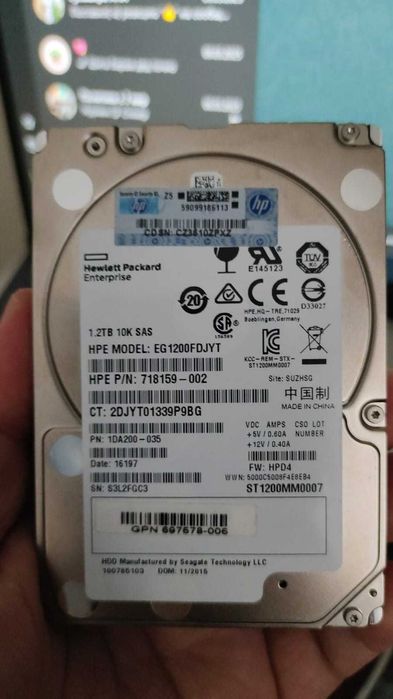 жесткий диск HPE 1.2TB SAS 12G 10K