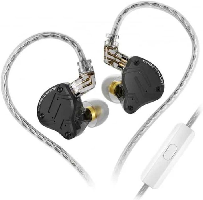Чисто нови запечатани в целофан професионални слушалки IEM KZ ZS10 Pro X с микрофон