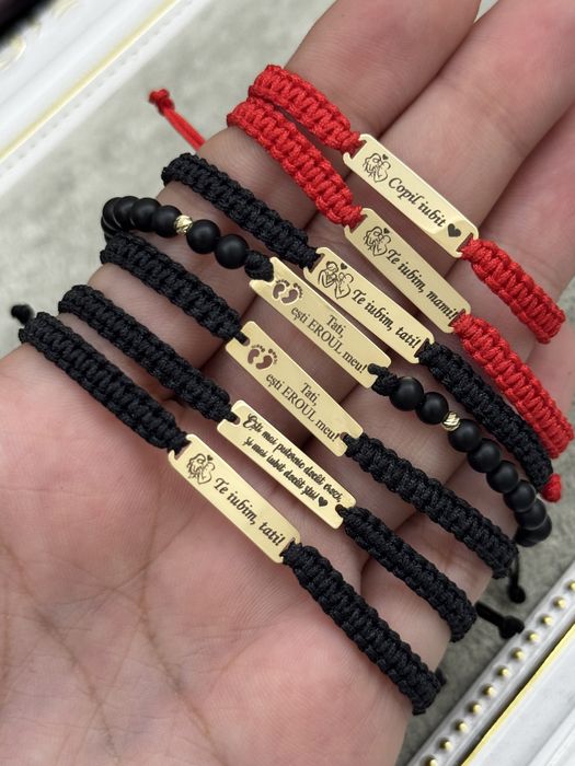 Bratara snur cu Tablita din Aur 14k