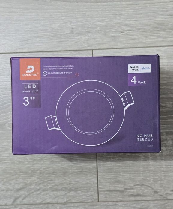 Spoturi LED inteligente DUSKTEC noi, RGB, control Alexa, set 4 bucăți