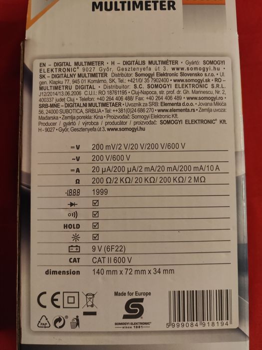 Aparat masura multimetru