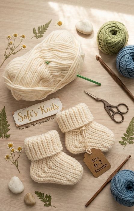 Вязаные носочки для малышей.