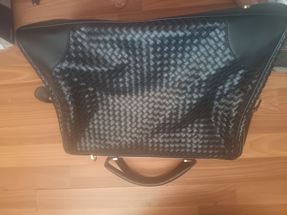 Сумка саквояж плетеная