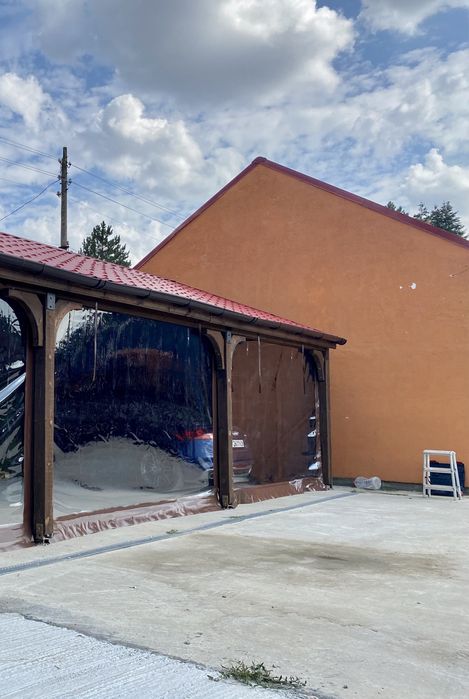 Ветроупорни завеси PVC винил кристал навеси барбекю тенти шатри найлон