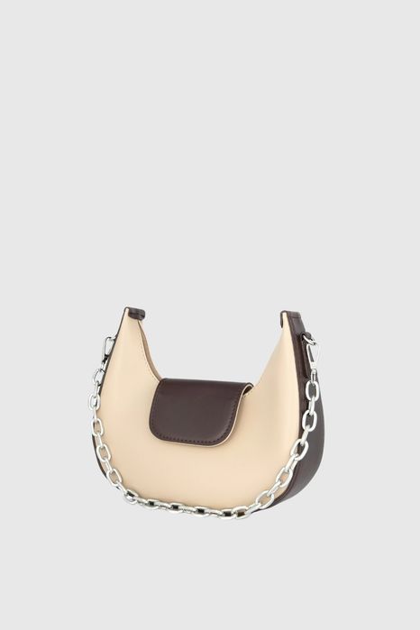 НОВО! ЛИКВИДАЦИЯ! Дамска чанта хобо в цвят бежово и кафяво