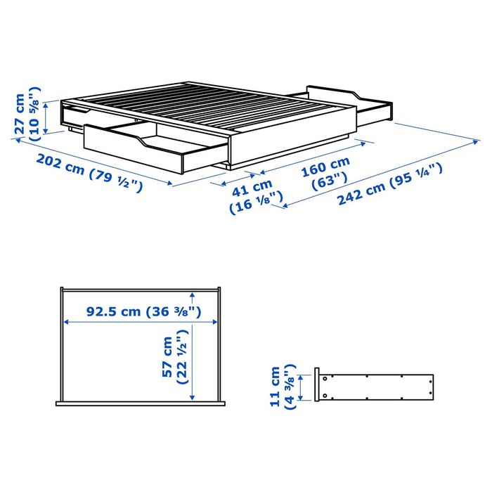 IKEA MANDAL 160x200 + матрак iSleep Duosense – отлично състояние