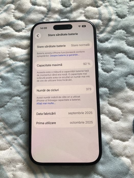 V/S Iphone 17 pro/92% baterie impecabil