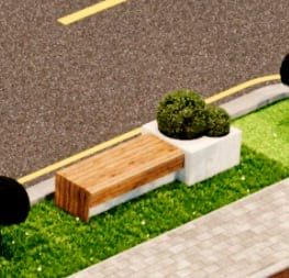 Скамейка из ДПК мраморная бетонная. Mramor skameka beton DPK