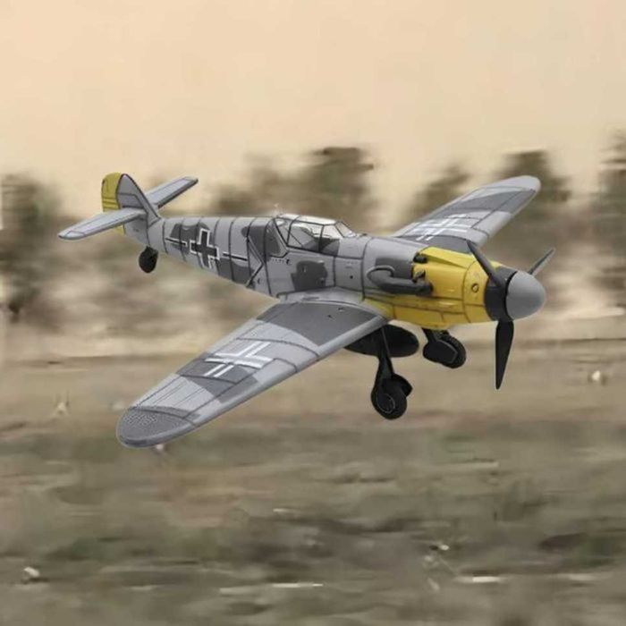 Macheta avion BF-109 scara 1:48 22cm gri /verde/blue camuflaj