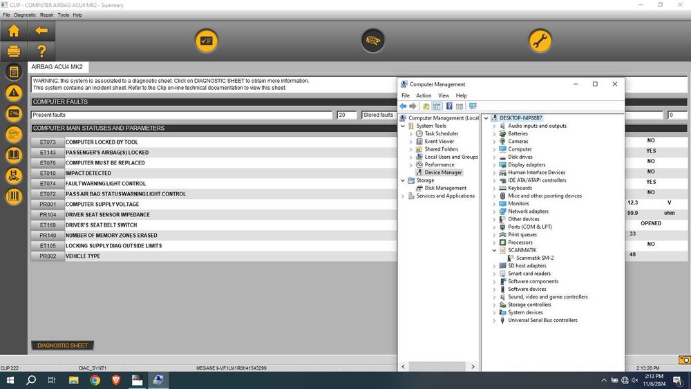 HP Probook 430 G6 + Scanmatik 2 Pro, Passthru J2534 Odis Ista Xentry DTS Monaco Vediamo MUT3 SDD Clip Consult HDS